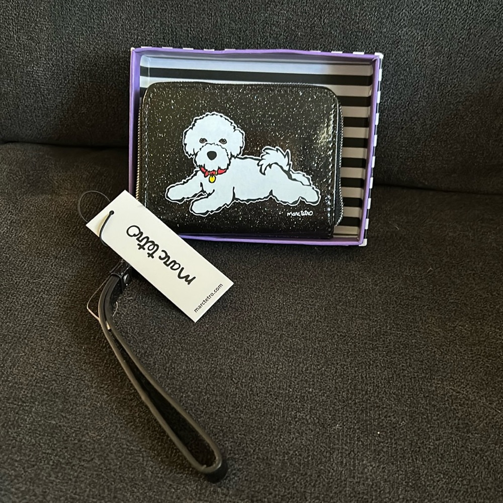 MARC TETRO BICHON FRISE WRISTLET CLUTCH BLACK